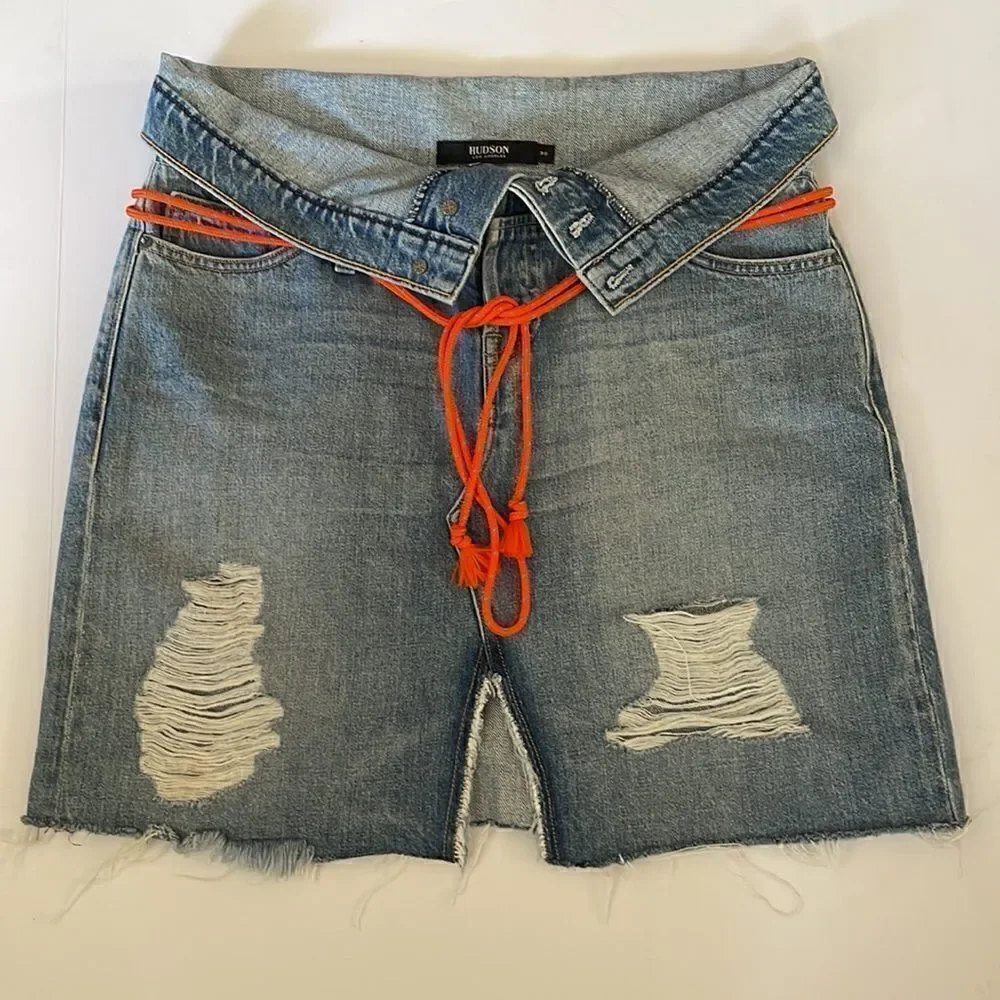 Hudson Sloane High-Rise Denim Skirt